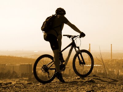 Cycling round mountain bike photo