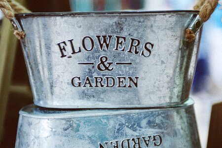 Empty flowerpot iron photo