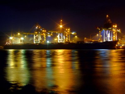 Thalassini Axia - IMO 9117296 at Night, IJmuiden, Holland at Port of Amsterdam, Holland 03-Mar-2007