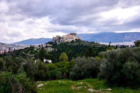 The Acropolis of Athens and the Areopagus on December 26, 2018