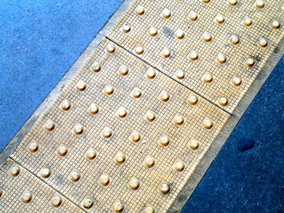 Textured paving on the tube Edgware Road station 14 Nov 2012