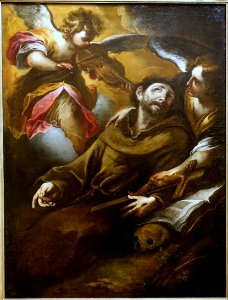 The Angelic Consolation of Saint Francis, by Valerio Castello, Genoa, c. 1648-1649, oil on canvas - Blanton Museum of Art - Austin, Texas - DSC08012