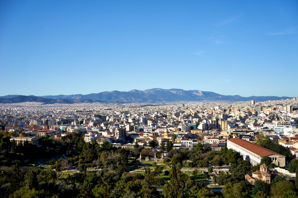 The Ancient Agora from the Areopagus on March 13, 2020