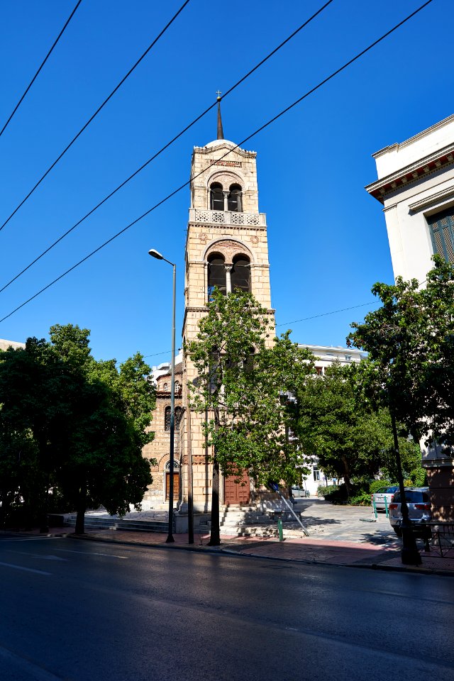The bell tower of the Church of the Holy Trinity (Russsian Church) on August 17, 2020