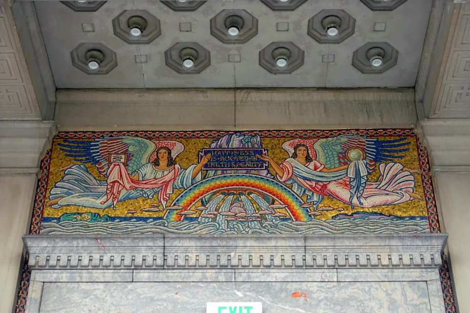The Arts by Salvatore Lascari, view 2, installed 1930, glass mosaic - Currier Museum of Art - Manchester, NH - DSC07349