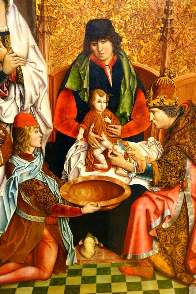 The Circumcision by Fernando Gallego, detail, 1480-1488, oil on panel - University of Arizona Museum of Art - University of Arizona - Tucson, AZ - DSC08316