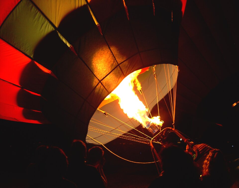 Dawn fire hot air balloon