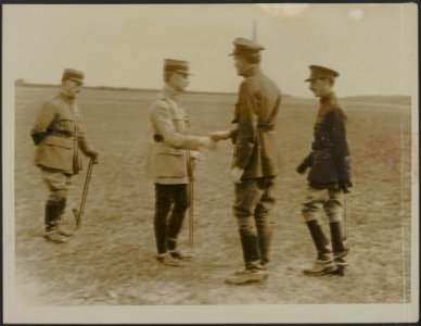 The Commander in Chief reviews the New Zealanders. The Chiefs of the French and , Bestanddeelnr 158-2614