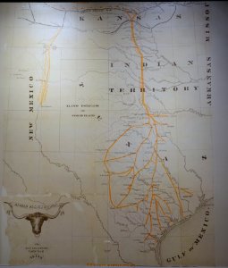 The Best and Shortest Cattle Trail from Texas, Kansas Pacific Railway, before 1907 - Harry Ransom Center - University of Texas at Austin - DSC08526