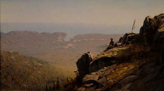The Artist Sketching at Mount Desert, Maine, by Sanford Robinson Gifford, 1864-1865, oil on canvas - National Gallery of Art, Washington - DSC00119