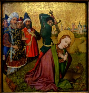 The Beheading of Saint Margaret, probably from the Dominican monastery Unterlinden in Colmar, c. 1450, painting on limewood - Germanisches Nationalmuseum - Nuremberg, Germany - DSC02919