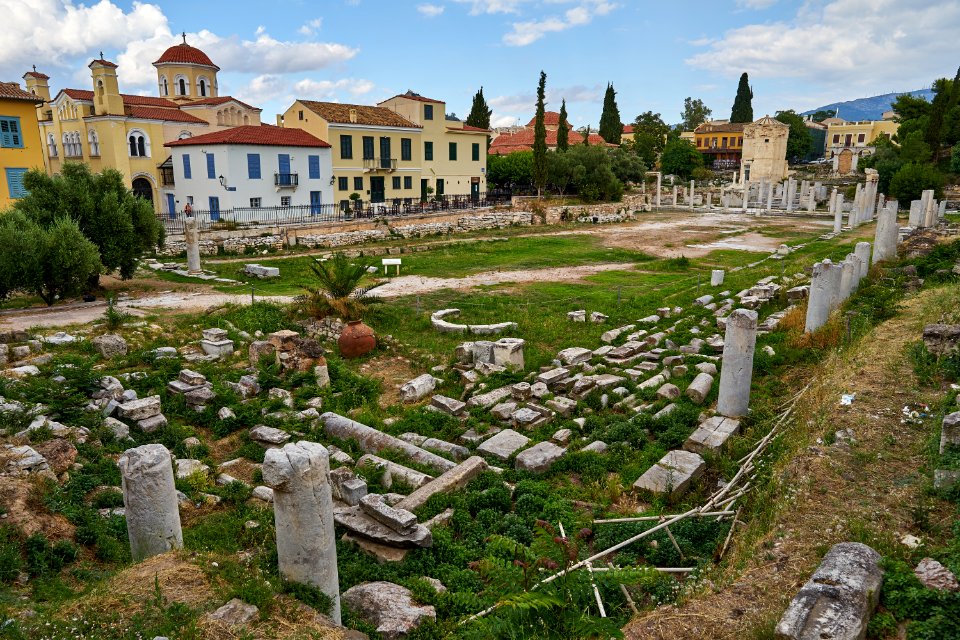 The archaeological site of the Roman Agora in Athens on June 24, 2020