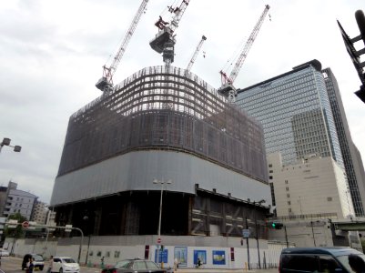 The Asahi Shimbun Company Osaka headquarters under construction photo
