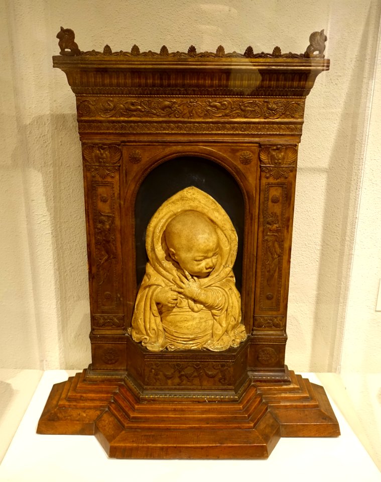 The Artist's Daughter Pauline Frances - Three Weeks Old, by Paul Manship, c. 1913, plaster, paint - Cape Ann Museum - Gloucester, MA - DSC01307