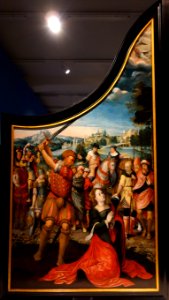 The Beheading of Saint Catherine of Alexandria (left) and the Miraculous Catch (right), by the Master of Sint-Nicolaastriptiek, first half of the 16th century, view 2 - Museum M - Leuven, Belgium - DSC05077