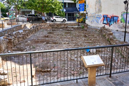 The archaeological site on Falirou and Petmeza streets on August 10, 2020 photo