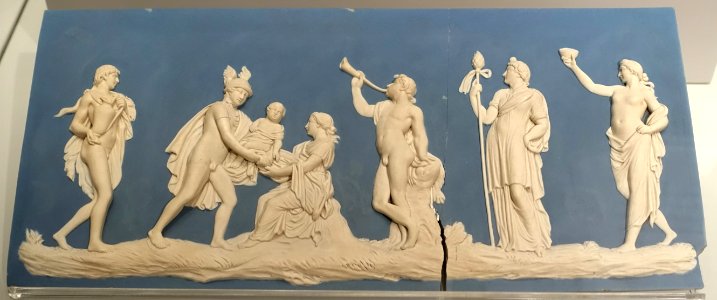 The Birth of Bacchus, modeled by William Hackwood, 1776-1780, blue jasper, white relief - Wedgwood Museum - Barlaston, Stoke-on-Trent, England - DSC09606