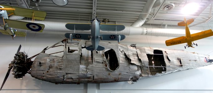 Thaden T-1 Argonaut, built 1928, crashed 1933 on the banks of the Chitina River, Alaska - Hiller Aviation Museum - San Carlos, California - DSC03294