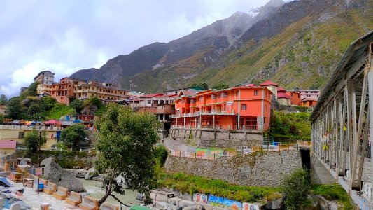 The Badrinath town Uttaranchal