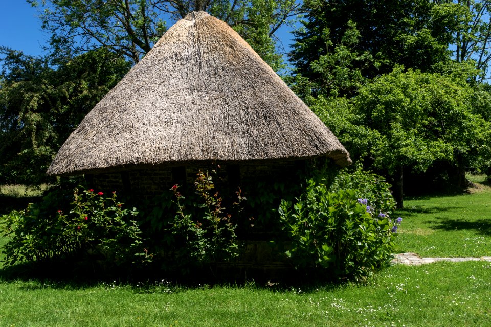 Thatched unfinished roof cottage Normandy