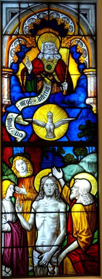 The Baptism of Christ, Lower Rhine, c. 1510, stained glass - Museum Schnütgen - Cologne, Germany - DSC09799