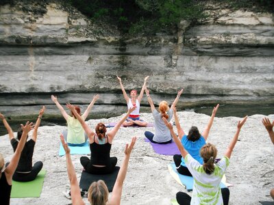 Fitness instructor hatha yoga