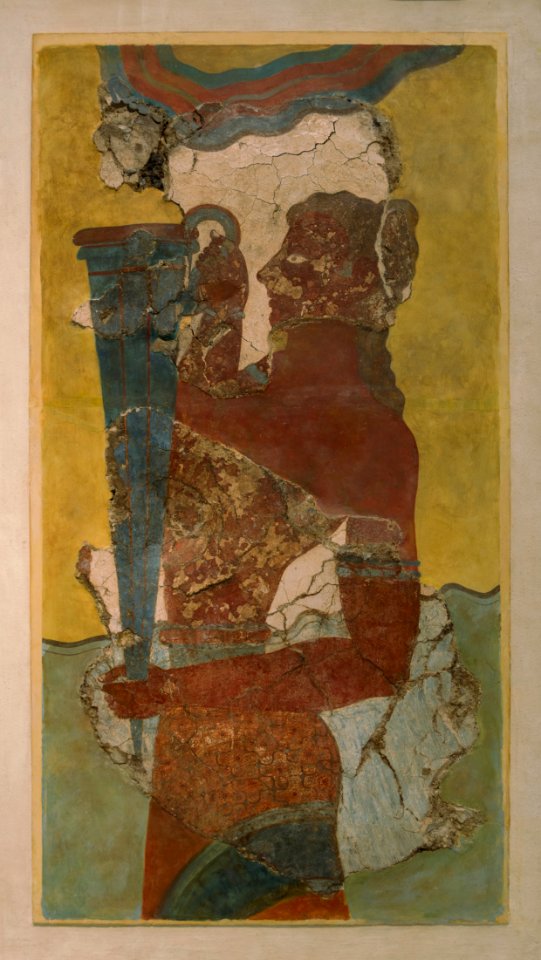 The "cup bearer" fresco Knossos Heraklion museum Crete Greece