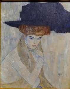The Black-Feathered Hat, by Gustav Klimt, 1910, oil on canvas - California Palace of the Legion of Honor - San Francisco, CA - DSC02724