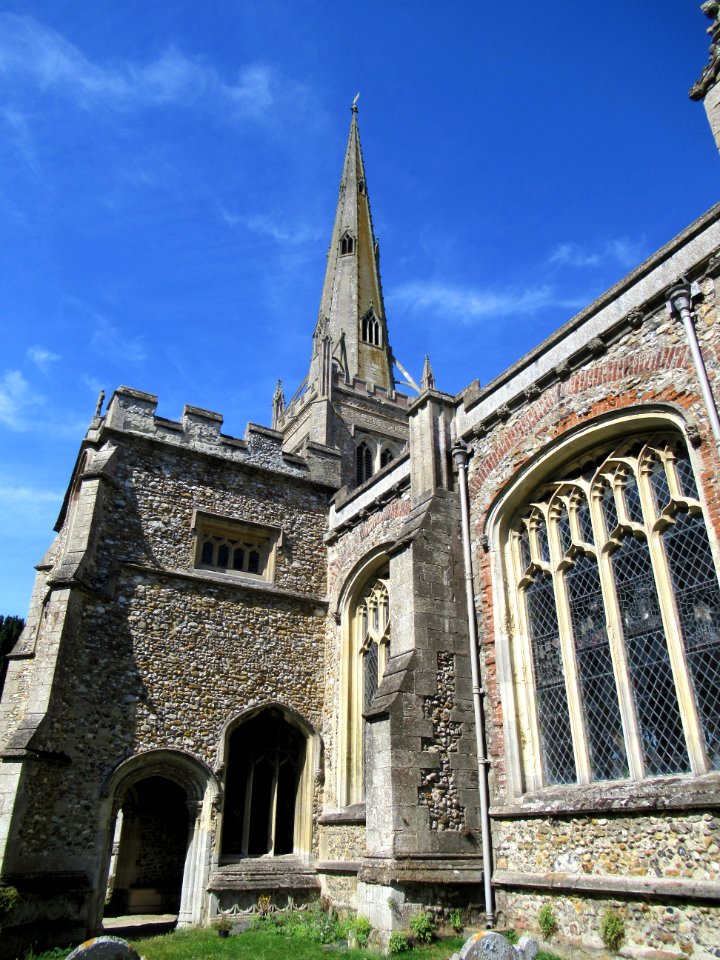 Thaxted, spire and porch 02