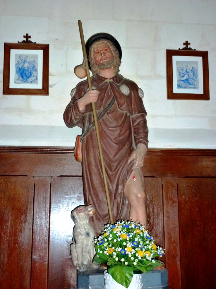 Thérouanne (Pas-de-Calais, Fr) église Saint-Martin, statue Saint Roch