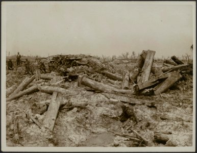 The battle of Flanders. Smashed German trenches, Bestanddeelnr 158-2443