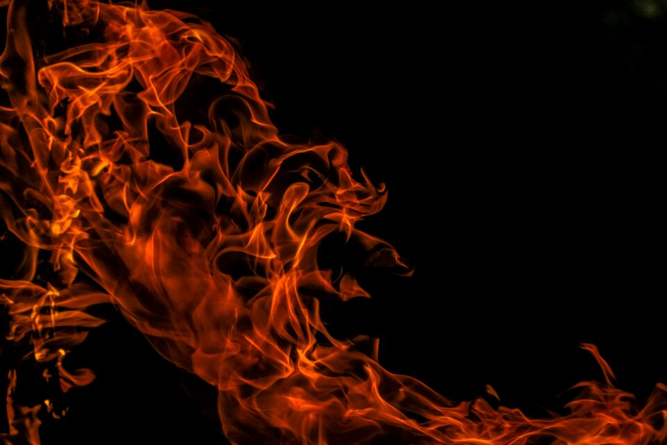 Glow warm black fire