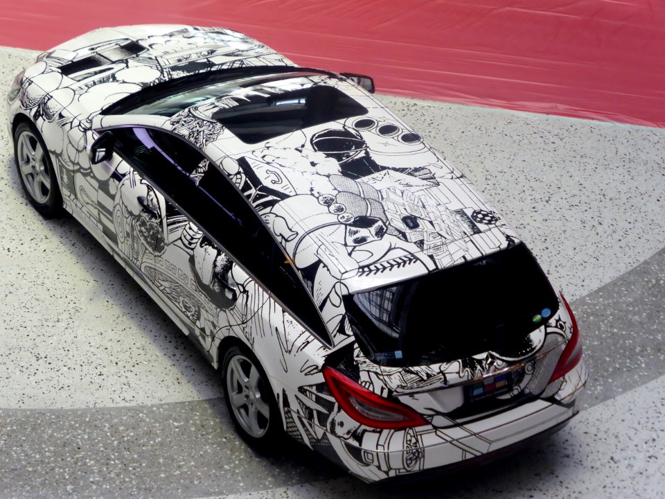 The bird's-eye view of Mercedes-Benz CLS350 Shooting Brake (X218) Art Car