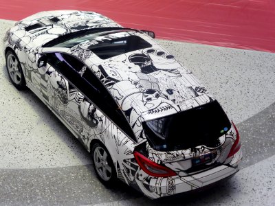 The bird's-eye view of Mercedes-Benz CLS350 Shooting Brake (X218) Art Car