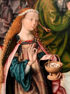 The Baptism of Christ, by the Master of the Saint Bartholomew Altar, German, c. 1485-1500, oil on panel, view 2 - National Gallery of Art, Washington - DSC09924