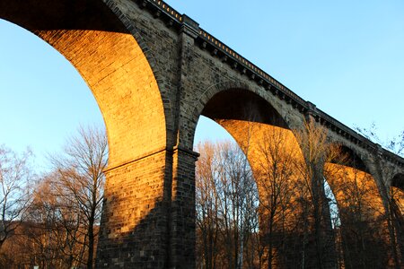 Sun witten on the ruhr railway bridge photo