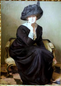 The Black Hat by Lilla Cabot Perry, 1914, oil on canvas - Currier Museum of Art - Manchester, NH - DSC07890