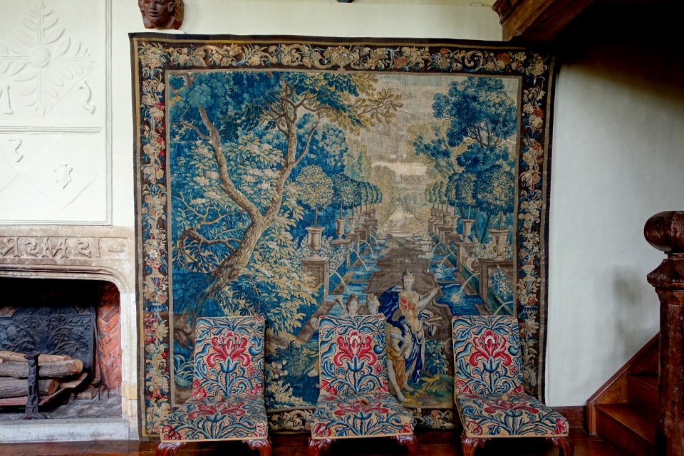 Three Muses, possibly Brussels, c. 1690-1720, wool and silk - Packwood House - Warwickshire, England - DSC08868