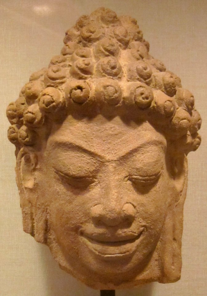 Thai head of Buddha, Mon Dvaravati style, 8th-9th century, stucco, Honolulu Academy of Arts