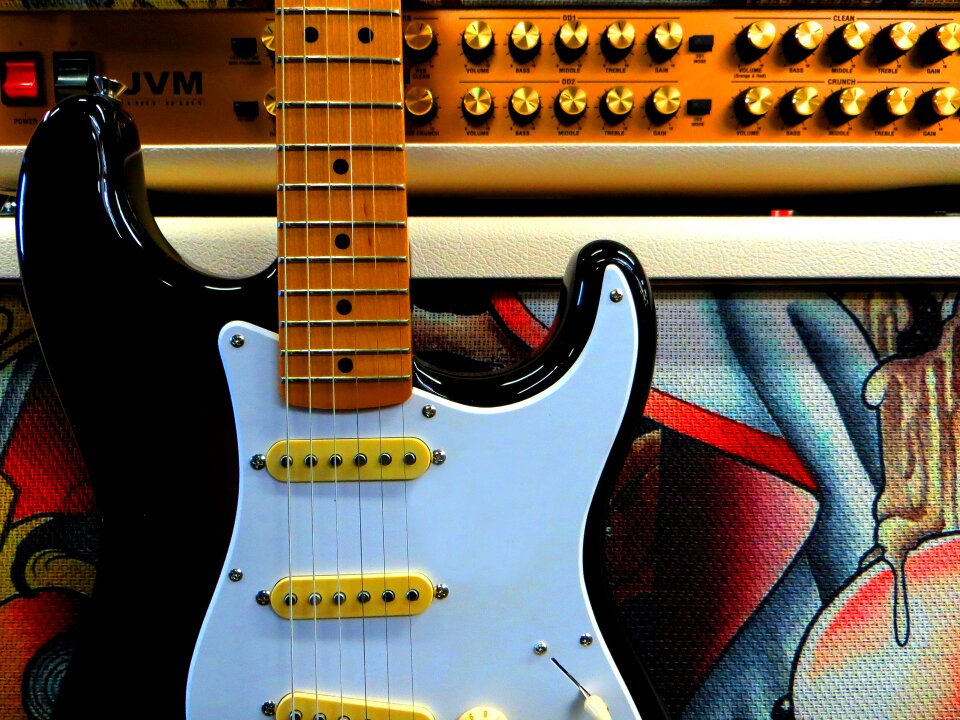 Strat stringed instrument rock guitar