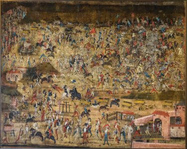 The Battle in the Forest, Nuremberg, 1502, watercolors on canvas - Germanisches Nationalmuseum - Nuremberg, Germany - DSC02784