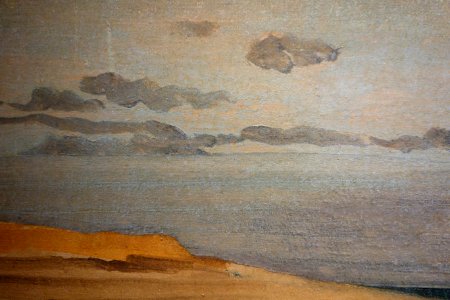 The Beach at Selsey Bill by James Abbott McNeill Whistler, detail, c. 1881, oil on canvas - New Britain Museum of American Art - DSC09451