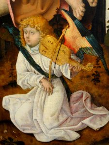 The Baptism of Christ, by the Master of the Saint Bartholomew Altar, German, c. 1485-1500, oil on panel, view 3 - National Gallery of Art, Washington - DSC09926