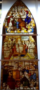 Three scenes of Bernard, Cloister of the Cistercian Monastery, Altenberg, Cologne, c. 1505-1520, stained glass - Museum Schnütgen - Cologne, Germany - DSC09750