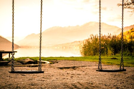 Children's playground chain chains swing photo