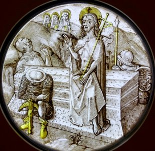 Three Roundels with Scenes from the Life of Christ, 3. The Resurrection of Christ, Cologne or Lower Rhine, 1475-1500, stained glass - Museum Schnütgen - Cologne, Germany - DSC09848