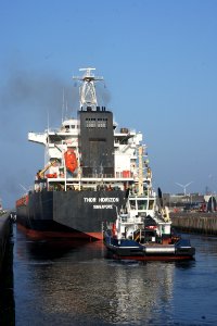 Thor Horizon, IMO 9137117 and Triton, IMO 9451537 at the locks of IJmuiden, Port of Amsterdam, pic1