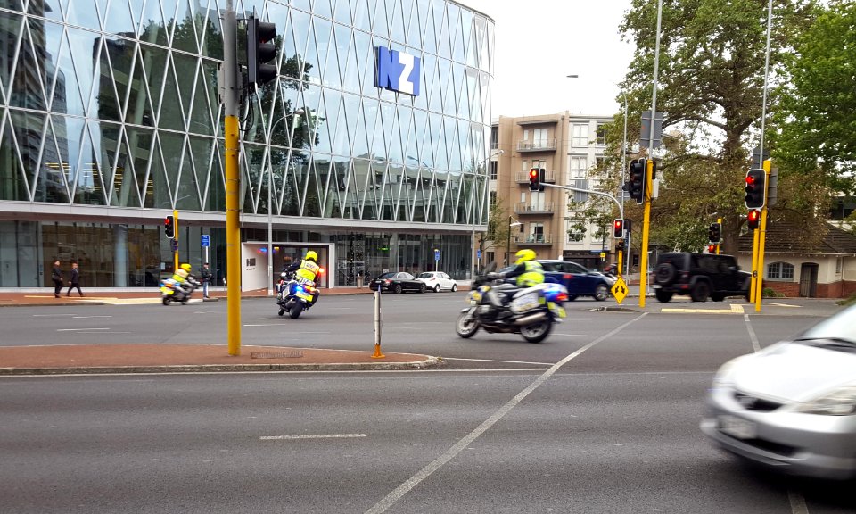 Three Motorcycle NZ Cops In Auckland