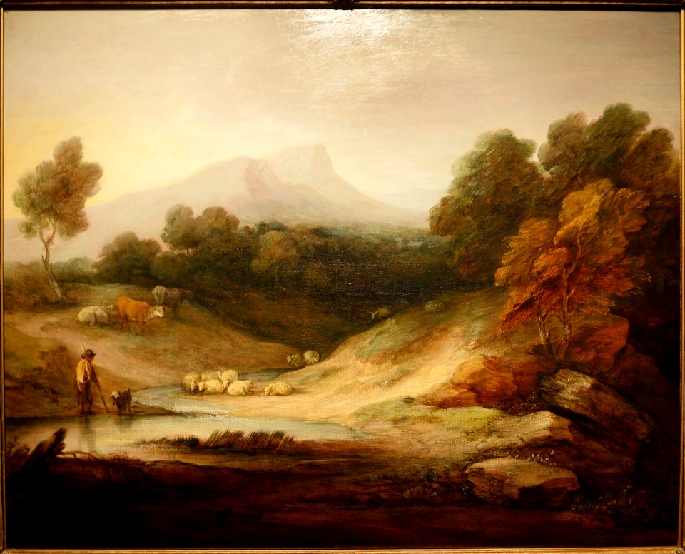 Thomas.Gainsborough.Flusslandschaft.mit.einem.Hirten.und.Schafen.1784