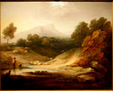 Thomas.Gainsborough.Flusslandschaft.mit.einem.Hirten.und.Schafen.1784